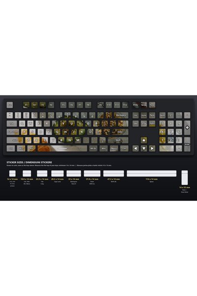 OEM Stickere Tastatura Set Tema Mix de Seminte, Autoadezive, Format A4, 14x14 mm