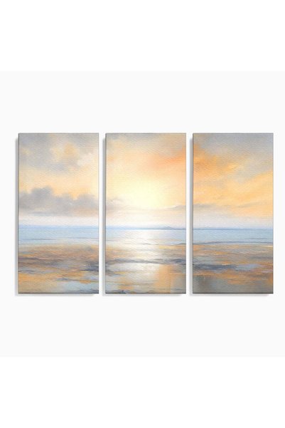 Luxcanva Set 3 Tablouri Canvas Vibratia Valurilor 210x140 cm (3 x 70x140) pe ...