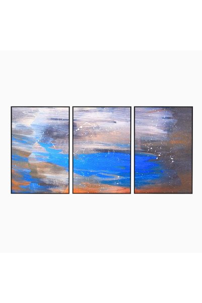 Luxcanva Set 3 Tablouri Canvas Pictura Abstracta 120x60 cm (3 x 40x60) cu Ram...