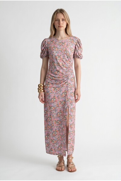 Vicolo Rochie cu imprimeu floral și mâneci bufante