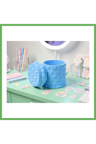 TheGencoo 3D-Printed Pen Holder with Embossed Pattern and Lid - Desktop Organ...