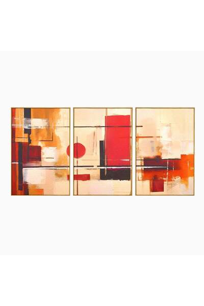 Luxcanva Set 3 Tablouri Canvas Relaxare 300x150 cm (3 x 100x150) cu Rama Auri...