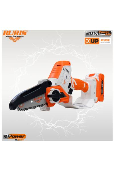RURIS Mini drujbă electrică (mini drujbă) cu mâner telescopic, alimentată cu ...