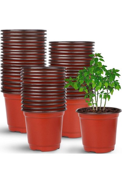 AQUAFALCON Nursery Pots Planting 4 Inch Plant Pot 100pcs Seed Starter Pots Pl...