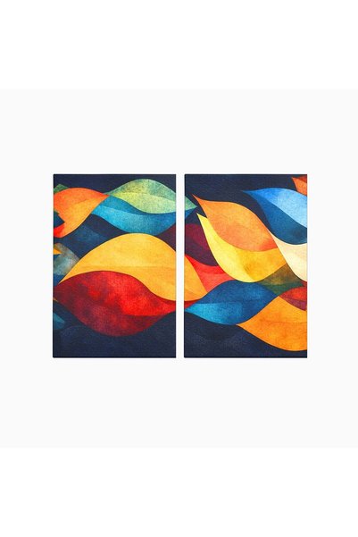 Luxcanva Set 2 Tablouri Canvas Valuri Abstracte 200x150 cm (2 x 100x150) pe S...