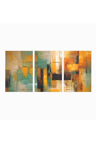 Luxcanva Set 3 Tablouri Canvas Ilustrare Abstracta 300x150 cm (3 x 100x150) p...
