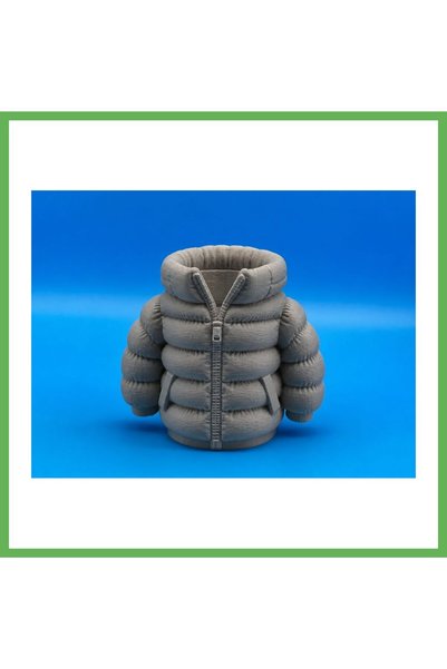 TheGencoo 3D-Printed Puffer Coat Pencil Holder - Desktop Organizer - Gray GEN01