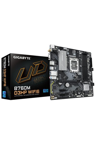 Gigabyte B760M D3HP WIFI6, 4xDDR5, 2xM.2, DP, HDMI, VGA, Wi-Fi 6E, Bluetooth v5.3, 12-13.14.Nesil, L