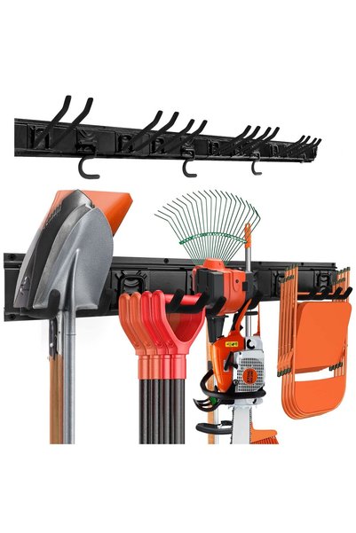 GENERAL Garage Tool Storage Rack, Wall Organization Hanger with 4 Mop Holder ...