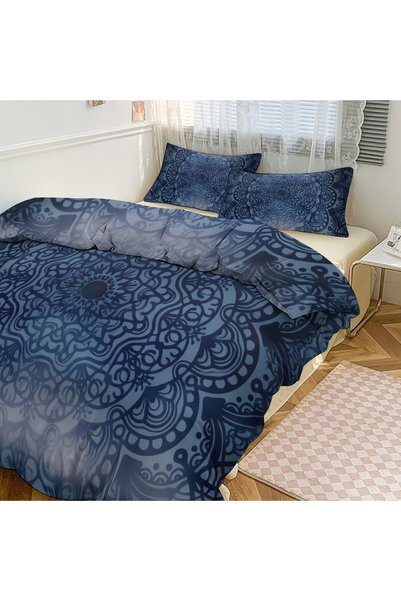 LEADER GLOBAL Stylish Boho 3Pcs Duvet Cover Set, Premium Bedroom Bedding Kit