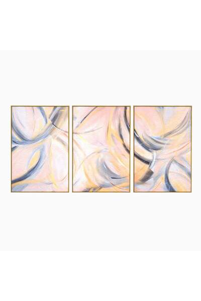 Luxcanva Set 3 Tablouri Canvas Exprimare Libera 120x60 cm (3 x 40x60) cu Rama...