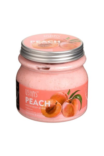 Ushas Exfoliant Corp si Fata Piersica 300ml – Piele Fina, Toate Tipurile