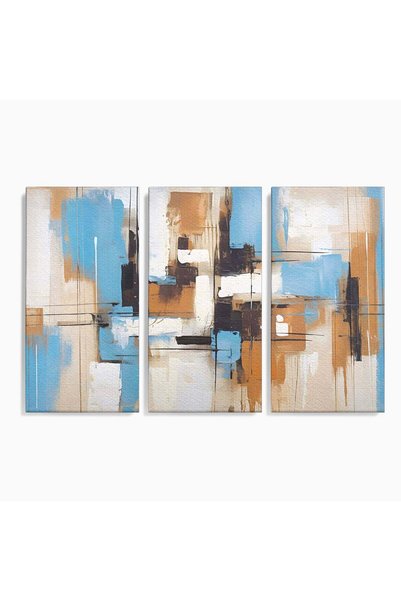Luxcanva Set 3 Tablouri Canvas Pictura Abstracta 150x100 cm (3 x 50x100) pe S...