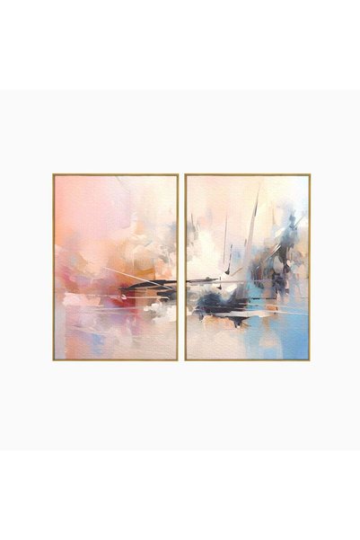 Luxcanva Set 2 Tablouri Canvas Linie Emotionala 200x150 cm (2 x 100x150) cu R...