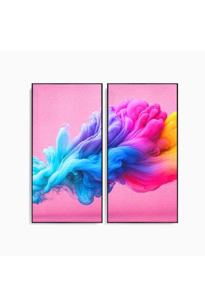 Luxcanva Set 2 Tablouri Canvas Explozie De Culoare 100x100 cm (2 x 50x100) cu...