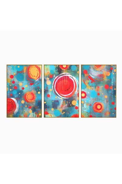 Luxcanva Set 3 Tablouri Canvas Abstract Watermelon 120x60 cm (3 x 40x60) cu R...