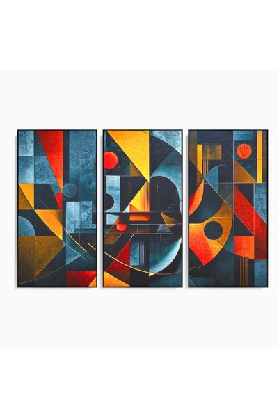 Luxcanva Set 3 Tablouri Canvas Coliziunea Culorilor 210x140 cm (3 x 70x140) c...