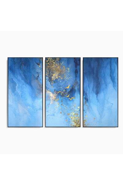 Luxcanva Set 3 Tablouri Canvas Pasari Pe Cer 210x140 cm (3 x 70x140) cu Rama ...
