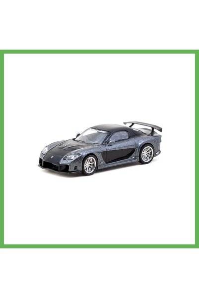 Tarmac Works 1/64 مازدا RX-7 فيلسايد فورتشن 7 رمادي ميتاليك / أسود GEN01