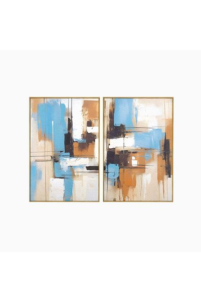 Luxcanva Set 2 Tablouri Canvas Pictura Abstracta 200x150 cm (2 x 100x150) cu ...