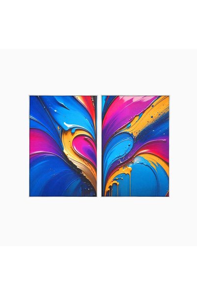 Luxcanva Set 2 Tablouri Canvas Aripile Vietii 80x60 cm (2 x 40x60) cu Rama Ar...
