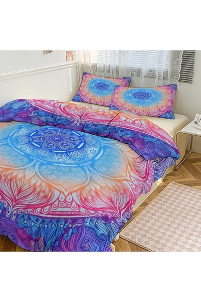 LEADER GLOBAL Simple Boho Style 3 Pieces Duvet Cover Set, Fashion Bedding Kit