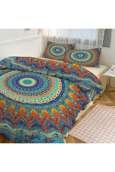 LEADER GLOBAL Elegant Bohemian Chic Bedding Set 3 Pieces, Soft Duvet Cover