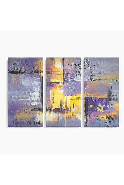 Luxcanva Set 3 Tablouri Canvas Ecou in lavanda 180x120 cm (3 x 60x120) pe Sas...