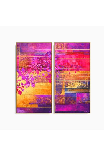 Luxcanva Set 2 Tablouri Canvas Gradina dintre linii 120x120 cm (2 x 60x120) c...