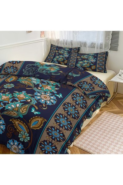 LEADER GLOBAL Trendy Bohemian 3Pcs Duvet Cover Set, Beautiful Home Decor Bedding