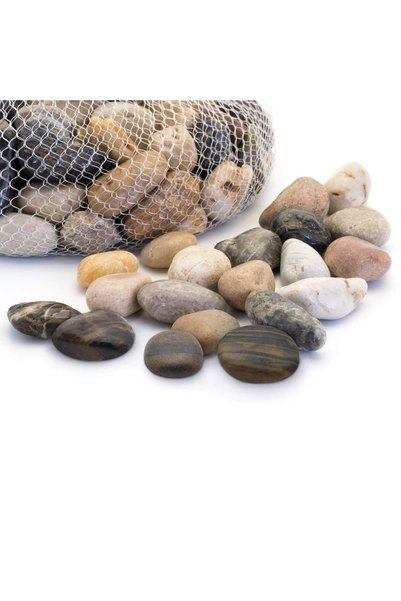 Royal Imports حصى نهرية كبيرة مصقولة وزنها 5 أرطال، تستخدم كزينة في أحواض الأ...