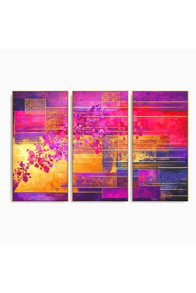 Luxcanva Set 3 Tablouri Canvas Gradina dintre linii 180x120 cm (3 x 60x120) c...