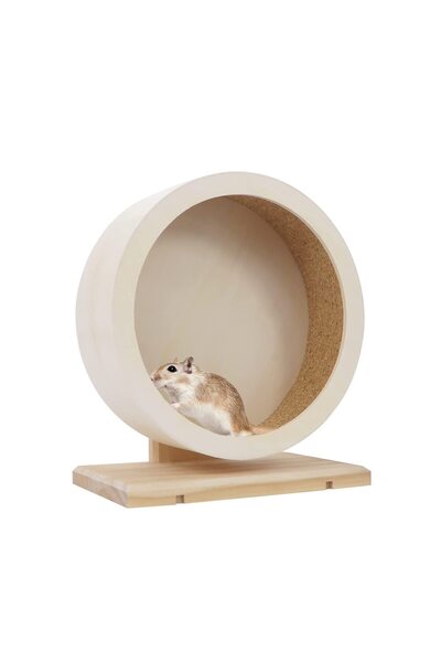 GENERAL Wontee Small Pets Exercise Wheel Hamster Wooden Mute Running Spinner ...