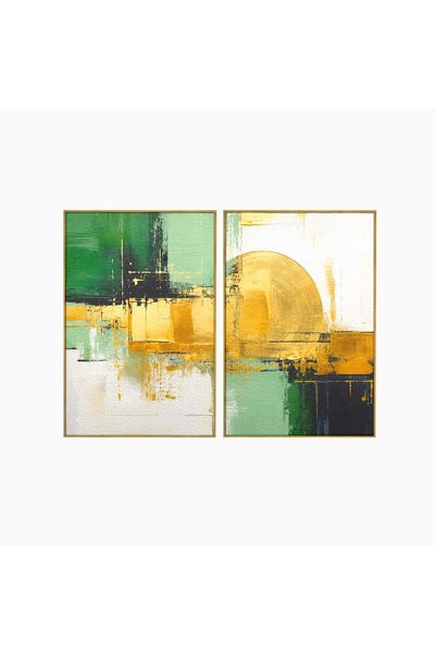 Luxcanva Set 2 Tablouri Canvas Armonie Abstracta 200x150 cm (2 x 100x150) cu ...