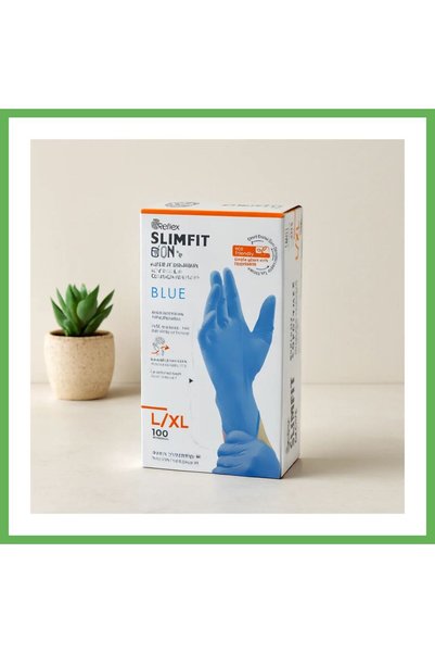 TheGencoo Powder-Free Examination Gloves, Blue, L/XL, Pack of 100, GEN01