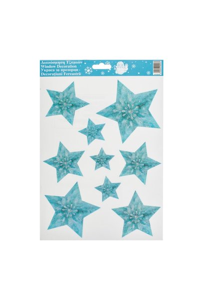 OEM Autocolante Decorative de Crăciun Stele cu glitter Holografic Aqua 20x30 ...