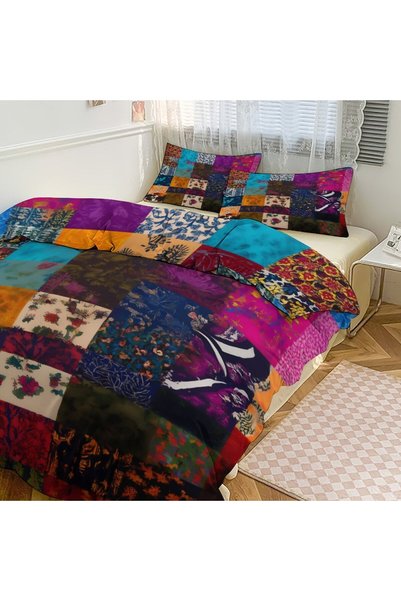 LEADER GLOBAL Boho All Season 3 Pieces Duvet Cover Set, Bedroom Bedding Kit