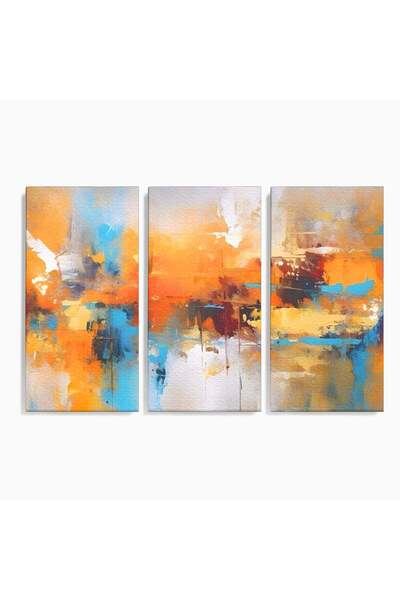 Luxcanva Set 3 Tablouri Canvas Soapta Culorilor 150x100 cm (3 x 50x100) pe Sa...