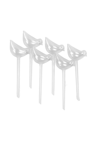 GENERAL Plant Waterer, 6Pcs Clear Glass Plant Watering Device Bird Shaped Sel...