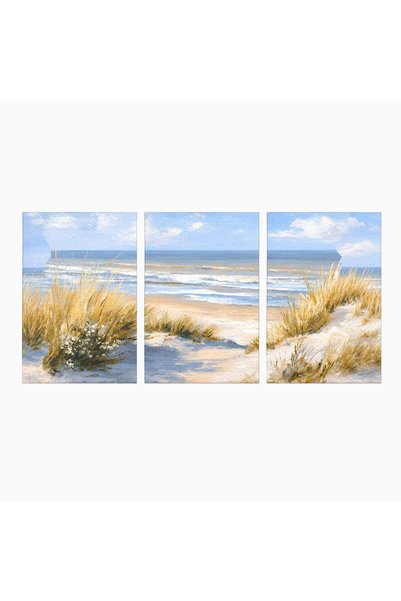 Luxcanva Set 3 Tablouri Canvas Peisaj Marin Tranquil 120x60 cm (3 x 40x60) pe...