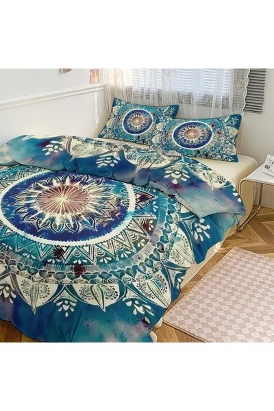 LEADER GLOBAL Trendy Boho Chic Bedding Set 3Pcs, Home Decor Bedroom Bedding