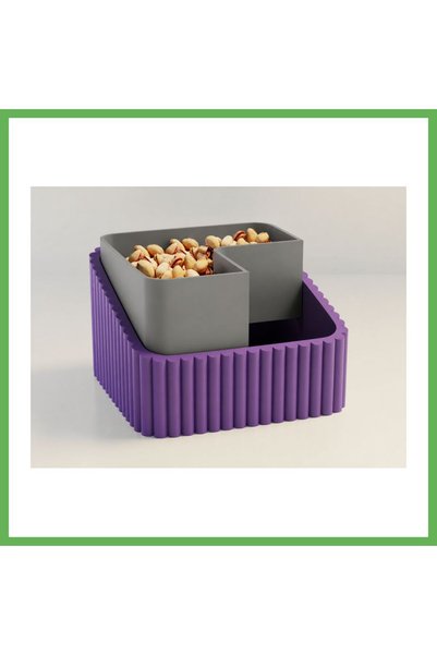 TheGencoo 3D-Printed Pistachio Bowl - Dual-Chamber Shell Separator Serving Bo...
