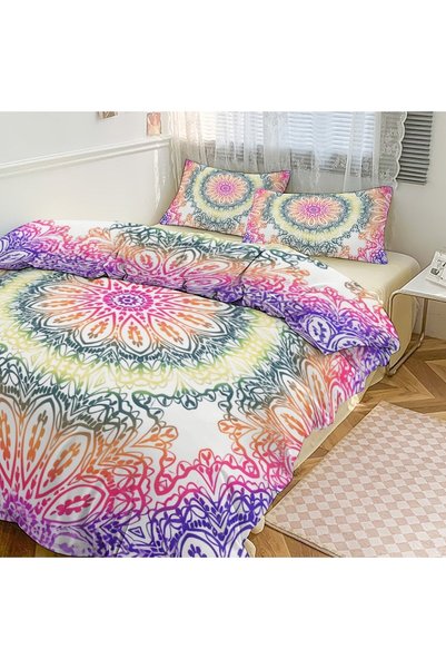 LEADER GLOBAL Boho Household Decor Bedding Set 3Pcs, Comfortable Night Bedding