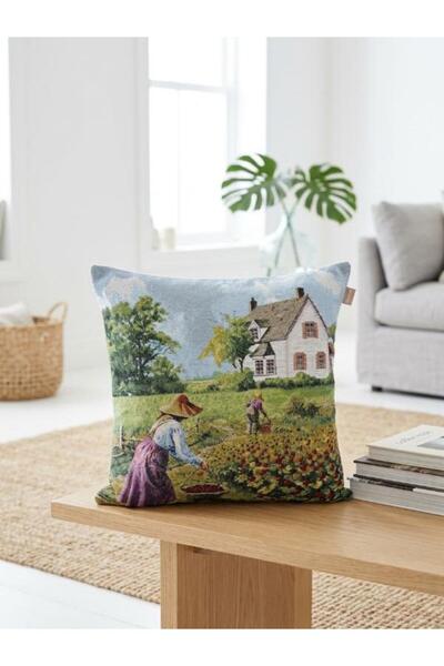 Believe FIELD HARVEST JACQUARD-WOVEN TAPESTRY DECORATIVE PILLOW 45×45 cm
