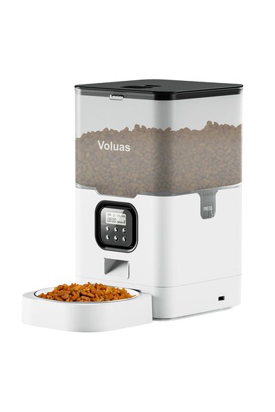 VOLUAS Automatic Pet Feeders for Cats and Dogs, Dry Food Dispenser with Desic...