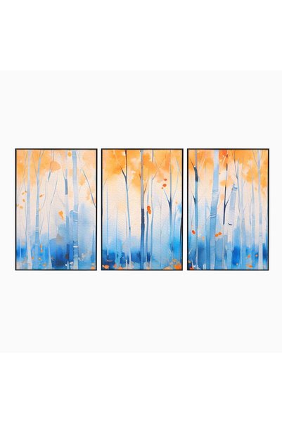 Luxcanva Set 3 Tablouri Canvas In Culorile Toamnei 300x150 cm (3 x 100x150) c...
