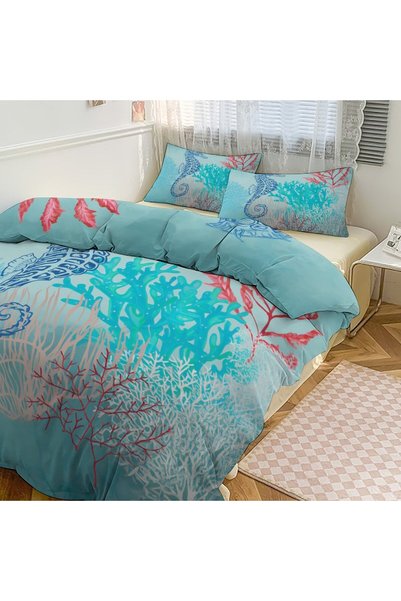LEADER GLOBAL Elegant Boho Duvet Cover Set 3Pcs, Decorative Home Bedding Set