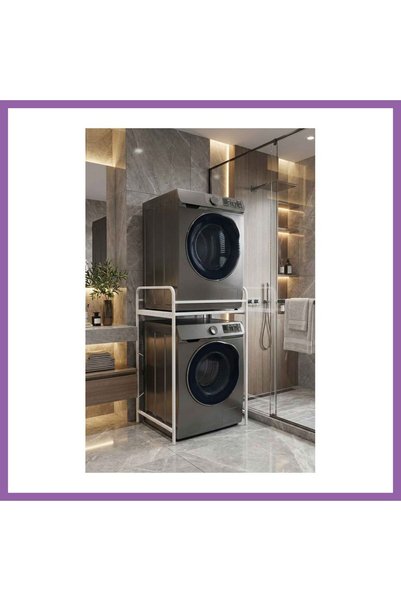 Bezos Çamaşır Makinesi Rafı Metal Beyaz 66 cm BZSSS