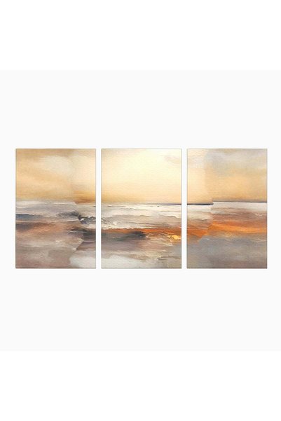Luxcanva Set 3 Tablouri Canvas Valurile Marii 240x120 cm (3 x 80x120) pe Sasi...