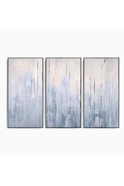 Luxcanva Set 3 Tablouri Canvas Vis De Iarna 150x100 cm (3 x 50x100) cu Rama N...